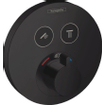 Hansgrohe Showerselect Ensemble de douche - élément encastré - flexible de douche - thermostat - pomme de douche - bras de douche - douchette - support de douchette - noir mat SW1208479