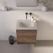 BRAUER Dune Medium Wastafel - 60cm - 1 wasbak - 0 kraangaten - sintered stone - Ivory Travertin SW1477942