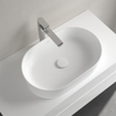 Villeroy & Boch Collaro vasque à poser - ovale 56x36cm - sans trop-plein sans trou de robinet ceramic+ stone white SW336076