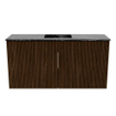 Mondiaz JOYA-DLUX 80cm meuble de salle de bains - couleur Walnut - Vasque FAYE position Milieu 1 trou de robinet couleur Lava SW1422461