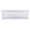 Arcqua Edge Lavabo à poser - 120x47x12cm - 2 trous de robinet - marbre de synthèse - blanc brillant SW1581325