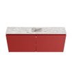 MONDIAZ TURE-DLUX Meuble toilette - 120cm - Fire - EDEN - vasque Glace - position centrale - sans trou de robinet SW1103304