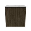 Mondiaz JOYA-DLUX 40cm toiletmeubel - kleur Shadow - Wastafel FAYE positie Links 1 kraangat kleur Opalo. SW1426215