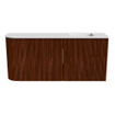 Mondiaz JOYA 91.6cm meuble de toilette - arrondi gauche couleur Ruby - Vasque FAYE position Droite Sans trou de robinet couleur Talc SW1421764