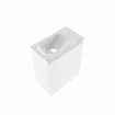 MONDIAZ TURE-DLUX Meuble toilette - 40cm - Talc - EDEN - vasque Opalo - position gauche - 1 trou de robinet SW1104154