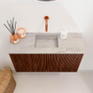 Mondiaz JOYA-DLUX 70cm toiletmeubel - kleur Ruby - Wastafel FAYE positie Midden Zonder kraangat kleur Glace. SW1423559