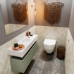 Mondiaz ANDOR Meuble lave-mains 100x30x30cm avec 1 trou de robinet 1 tiroir Army mat Lavabo Lex Centre Solid Surface Blanc SW474064