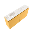 MONDIAZ TURE-DLUX meuble de toilettes 100cm Ocher. EDEN lavabo Frappe position gauche. Avec 1 trou de robinet. SW1102871