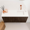 Mondiaz JOYA 80cm meuble de salle de bains - couleur Walnut - Vasque FAYE position Droite Sans trou de robinet couleur Talc. SW1421244
