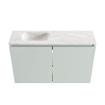 MONDIAZ TURE-DLUX Meuble toilette - 80cm - Greey - EDEN - vasque Ostra - position gauche - 1 trou de robinet SW1104856