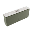 MONDIAZ TURE-DLUX Meuble toilette - 120cm - Army - EDEN - vasque Glace - position centrale - 1 trou de robinet SW1105187