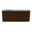 Mondiaz JOYA-DLUX 101.6cm meuble de salle de bains - arrondi droite couleur Walnut - Vasque FAYE position Gauche Sans trou de robinet couleur Oza. SW1424614