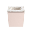 MONDIAZ TURE-DLUX Meuble de toilettes 40 cm Rosee. Lavabo EDEN Frappe position milieu. Sans trou de robinet. SW1102933