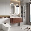 Saniclass Terra vasque pour meuble de salle de bainss - 121x46x1,2cm - coins arrondis - 2 vasques - sans trou de robinet - solid surface - blanc mat SW1418386