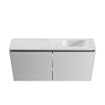 MONDIAZ TURE-DLUX 100cm meuble WC Plata. EDEN vasque Opalo position droite. Sans trou de robinet. SW1104463