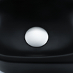 QeramiQ Fuente Ensemble de Lavabo - 40x21.5x12cm - droit - lisse - demi-rond - 1 trou de robinet - céramique - robinet de lavabo en inox brossé - bouchon de vidange - siphon réduit - noir mat SW1232814