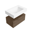 MONDIAZ ALAN Badmeubelset - 70cm - onderkast Mocha - 1 lade - Vrijhangende wastafel CLOUD - midden - 1 kraangat - Talc SW1197903