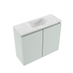 MONDIAZ TURE-DLUX Meuble toilette - 60cm - Greey - EDEN - vasque Opalo - position centrale - 1 trou de robinet SW1104332