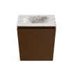 MONDIAZ TURE-DLUX Meuble toilette - 40cm - Rust - EDEN - vasque Glace - position centrale - sans trou de robinet SW1103492