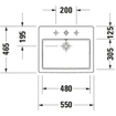 Duravit Vero lavabo encastré 55x46,5cm avec trou de robinetterie et trop-plein blanc 0300003