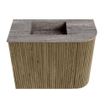 Mondiaz JOYA-DLUX Meuble de salle de bains - 51,6cm - arrondi droit couleur Dusk - Vasque FAYE position gauche Sans trou de robinet couleur Oza SW1425998