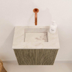 Mondiaz JOYA-DLUX 40cm toiletmeubel - kleur Dusk - Wastafel FAYE positie Midden Zonder kraangat kleur Frappe. SW1423059