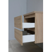 Basic Line Bella Badkamermeubelset - 60x55x46cm - 1 wasbak - Keramiek - Wit - 1 kraangat - Spiegelkast zonder verlichting - MDF Eiken SW398094