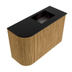 Mondiaz JOYA 61.6cm meuble de toilette - arrondi gauche couleur Oak - Vasque FAYE position Droite Sans trou de robinet couleur Urban SW1421201