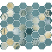 The Mosaic Factory Valencia Carrelage mosaïque hexagonal 27.8x32.5cm pour mur et sol et pour l'intérieur et l'extérieur résistant au gel Turquoise mat et blanc SW382569
