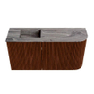 Mondiaz JOYA-DLUX Meuble de salle de bains 81,6cm - arrondi droit couleur Ruby - Vasque FAYE position Gauche 1 trou de robinet couleur Sombra SW1425700