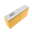MONDIAZ TURE-DLUX meuble WC 100 cm Ocher. EDEN vasque Glace position gauche. Sans trou de robinet. SW1103379