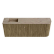 Mondiaz JOYA-DLUX 111.6cm meuble de salle de bains - arrondi droit couleur Dusk - Vasque FAYE position Gauche 1 trou de robinet couleur Arena. SW1425776
