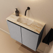 MONDIAZ TURE-DLUX Meuble WC 60cm Plata. EDEN lavabo Frappe position milieu. Sans trou de robinet. SW1102958