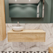 Mondiaz LUSH Meuble salle de bains avec 1 tiroir lavabo BARCO 120x30x45cm Gauche 1 trou de robinet Washed oak SW409554