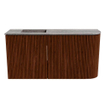 Mondiaz JOYA-DLUX Meuble de toilette 81,6cm - arrondi droit couleur Ruby - Vasque FAYE position Gauche 1 trou de robinet couleur Oza SW1426265