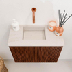 Mondiaz JOYA-DLUX 50cm toiletmeubel - kleur Ruby - Wastafel FAYE positie Links Zonder kraangat kleur Meli. SW1425333