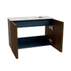 Mondiaz JOYA-DLUX Meuble de toilette 60cm - couleur Walnut - Lavabo FAYE position Droite Sans trou de robinet couleur Ostra. SW1422588