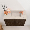 Mondiaz JOYA-DLUX Meuble de toilette 50cm - couleur Walnut - Vasque FAYE position Droite 1 trou de robinet couleur Opalo. SW1422532