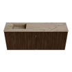 Mondiaz JOYA-DLUX 100cm meuble de salle de bains - couleur Walnut - Vasque FAYE position Gauche Sans trou de robinet couleur Arena SW1424349