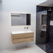 MONDIAZ VICA Ensemble meuble de salle de bains - 120cm - 2 tiroirs - vasque Cloud à droite - 0 trous de robinet - solid surface chêne blanchi SW409924