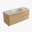 Mondiaz CIRO-DLUX Badkamermeubelset - 120x45x50cm - Solid surface wastafel Frappe - 1 wasbak Midden - 1 kraangat - 2 lades - Oak SW1530858