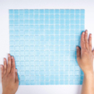 The Mosaic Factory Amsterdam mozaïektegel - 32.2x32.2cm - wand en vloertegel - Vierkant - Glas Light Blue Mat SW62090