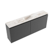 MONDIAZ TURE-DLUX 120cm meuble de toilette Dark Grey. EDEN lavabo Frappe position milieu. Sans trou de robinet. SW1102721