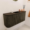 Mondiaz JOYA 93.2cm meuble de salle de bains WC - arrondis gauche et droite couleur Shadow - Vasque FAYE position Milieu 1 trou de robinet couleur Urban SW1421549