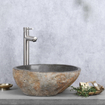 Differnz Lombok vasque à poser 36cm ronde pierre de rivière grise SW1449786