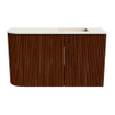 Mondiaz JOYA-DLUX 71.6cm meuble de toilette - arrondi gauche couleur Ruby - Vasque FAYE position Droite Sans trou de robinet couleur Meli. SW1425373