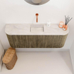 Mondiaz JOYA-DLUX 103.2cm toiletmeubel - ronding links en rechts kleur Dusk - Wastafel FAYE positie Midden Zonder kraangat kleur Ostra. SW1423433