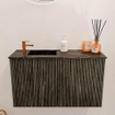 Mondiaz JOYA-DLUX 70cm toiletmeubel - kleur Shadow - Wastafel FAYE positie Links 1 kraangat kleur Lava. SW1422837