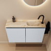 MONDIAZ TURE-DLUX Meuble toilette - 80cm - Clay - EDEN - vasque Frappe - position droite - 1 trou de robinet SW1102690