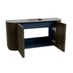Mondiaz JOYA-DLUX 83.2cm toiletmeubel - ronding links en rechts kleur Shadow - Wastafel FAYE positie Midden 1 kraangat kleur Oza. SW1425101